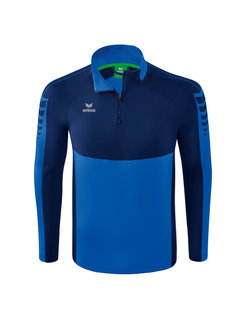 Erima Sport-Langarmshirt Six Wings Trainingstop (100% Polyester, Stehkragen, 1/2 Zip) royalblau/navyblau Herren